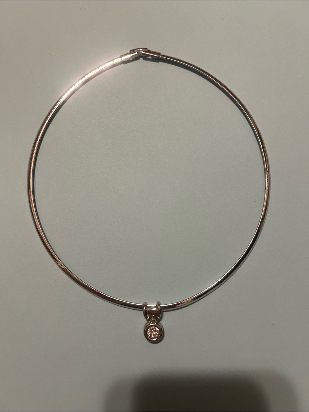 90S Vintage Sterling Silver Rhodium Plated Snake Chain Necklace